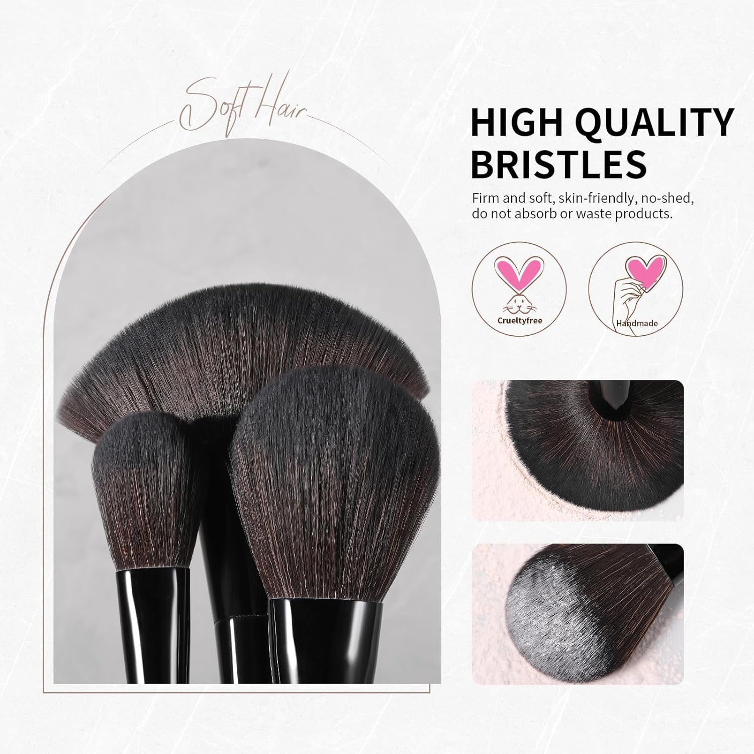 Makeup Brushes Set Professional 30Pcs Obsidian Makeup Brushes Premium Synthetic Powder Kabuki Foundation Contour Blush Concealer Eye Shadow Blending Eyeliner Crease Eyebrow Make up Brush Kit