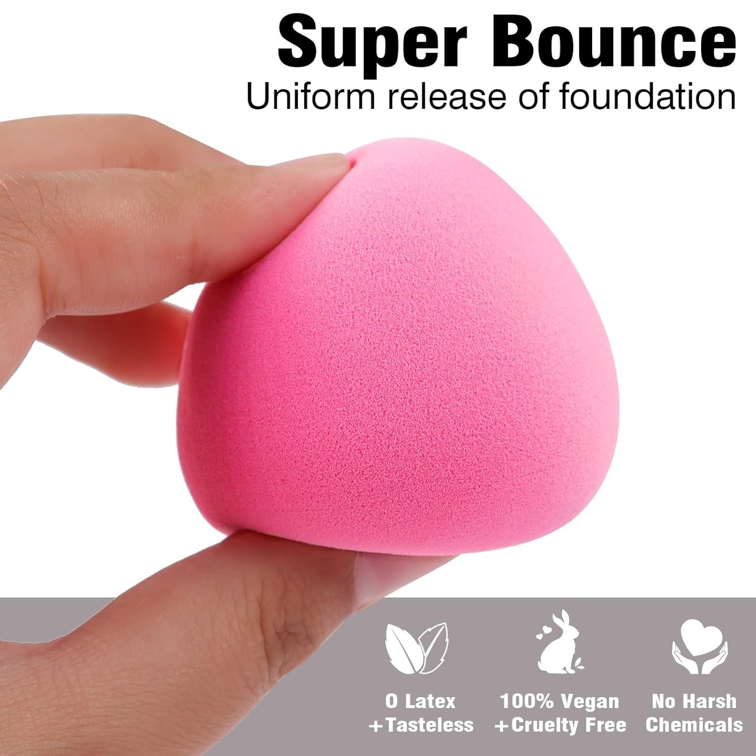 | 6 Pcs Makeup Sponges Set | Multipurpose Sponge for Liquid Foundation, Cream, and Powder | 0% Latex and Super Soft Makeup Blender | Beauty Gift Set | Wonder Sponge for Cosmetic | Pink