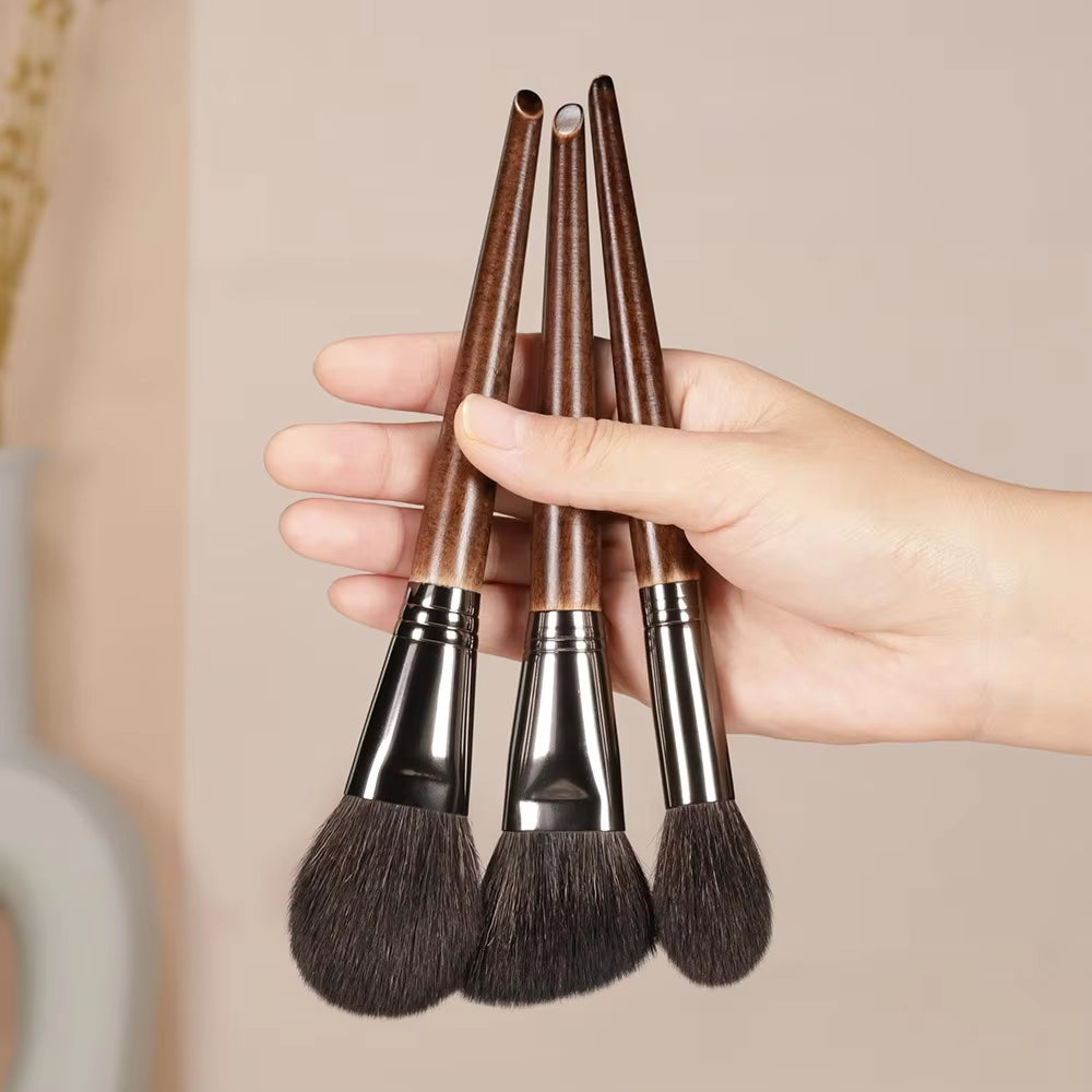 3Pcs Goat Hair Makeup Brushes Sets Soft Blusher Sculpting Highlight Beauty Make up Beauty Tool