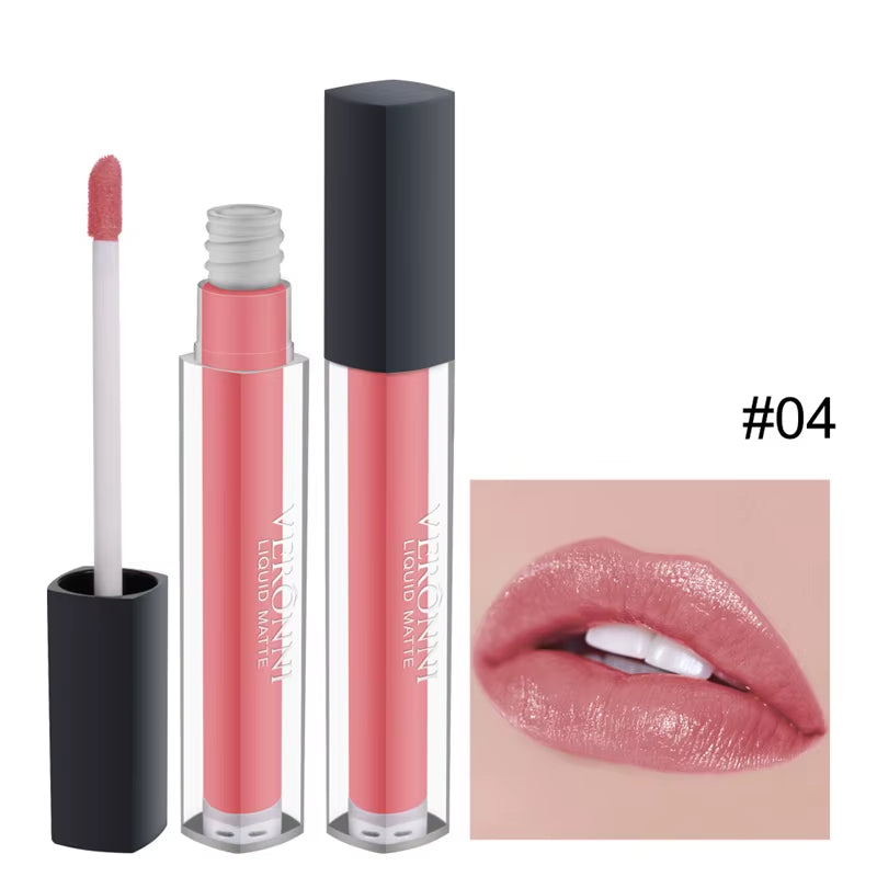 12 Colors Lip Gloss Waterproof Non-Stick Cup 24 Hours Long Lasting Lipstick Lip Gloss Cosmetic Makeup Care Women Red Lip Tint