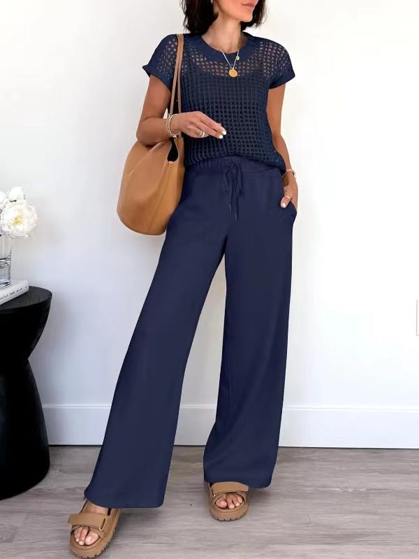 Casual Hollow-out Two-piece Set For Women