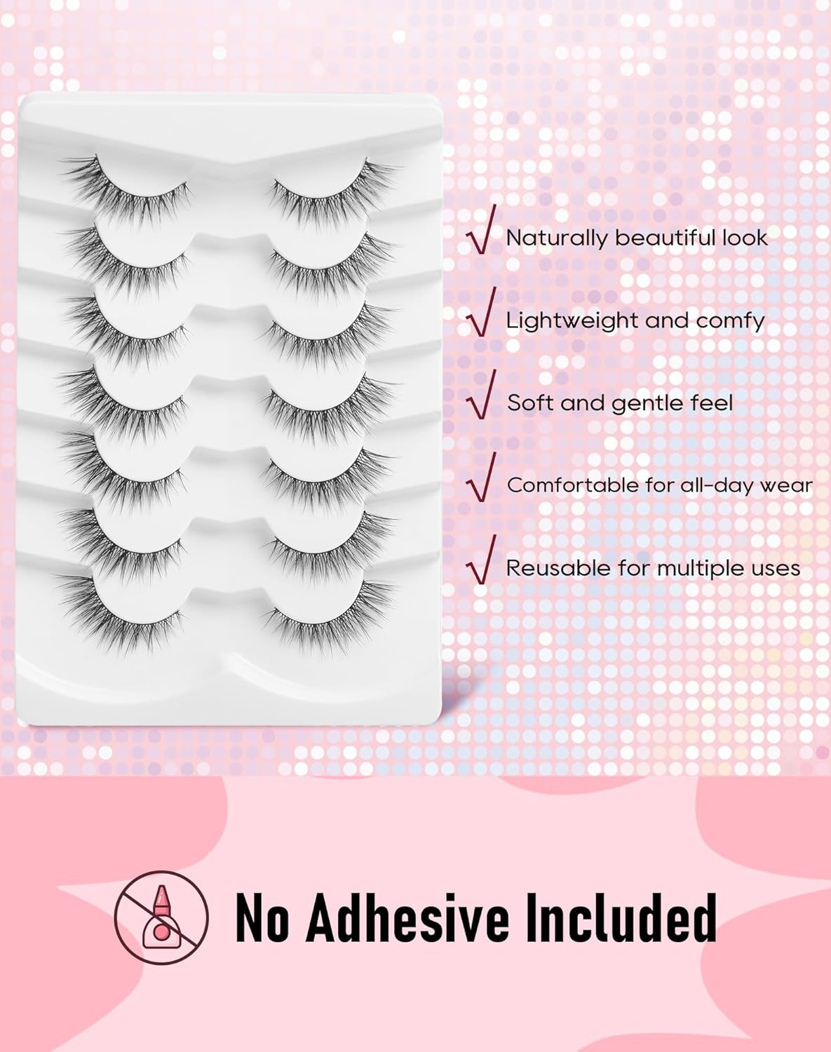 Lashes Wispy Natural Lashes Natural Look Natural Eyelashes Wispy Eyelashes False Eyelashes Natural Fake Lashes 13Mm Lashes 3D Air-Danica