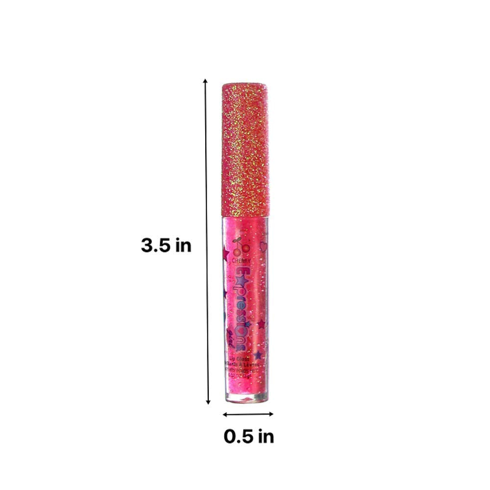 Expressions 7Pc Fruity Flavored Lip Gloss Set - Lip Gloss in Assorted Fruity Flavors, Non Toxic Makeup for Kids & Teens