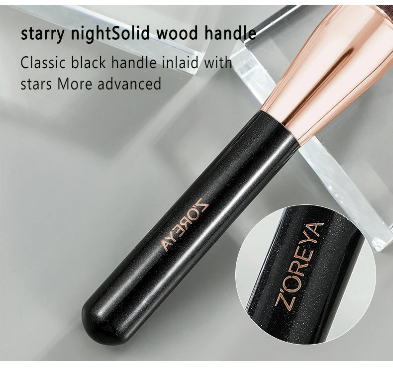 ZOREYA Black Makeup Brushes Set Natural Hair Brushes Foundation Powder Eyebrow Contour Eyeshadow Make Up Brushes maquiage