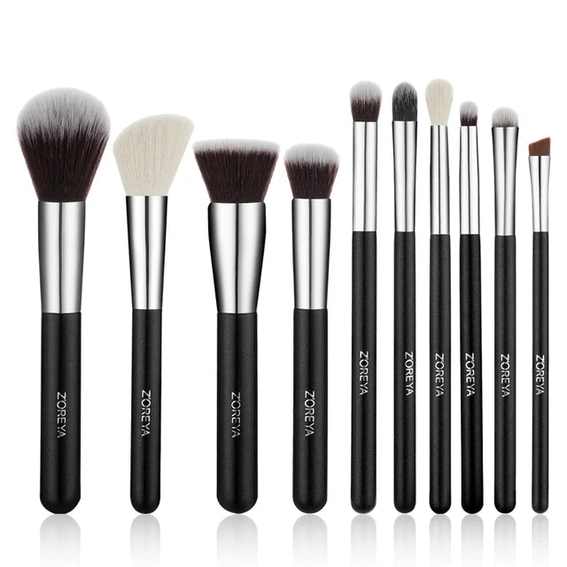 ZOREYA Black Makeup Brushes Set Natural Hair Brushes Foundation Powder Eyebrow Contour Eyeshadow Make Up Brushes maquiage