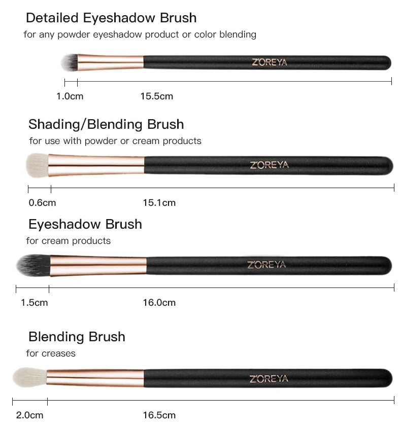 ZOREYA Black Makeup Brushes Set Natural Hair Brushes Foundation Powder Eyebrow Contour Eyeshadow Make Up Brushes maquiage