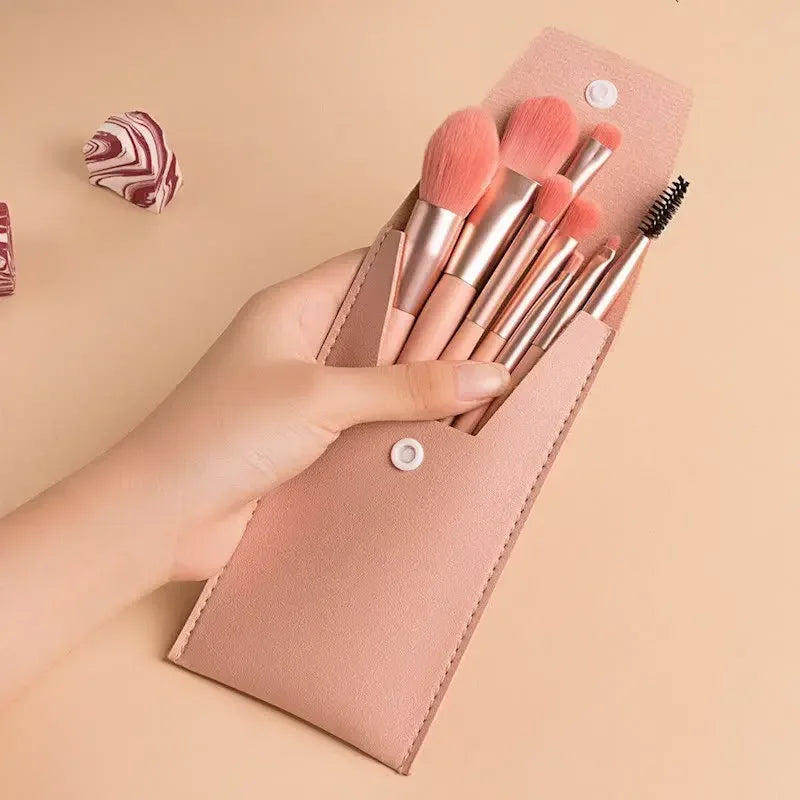 Portable Makeup Brushes Set 8Pcs Soft Fluffy Brushes Eyeshadow Blush Powder Shadow Foundation Blending Concealer Make Up Tool