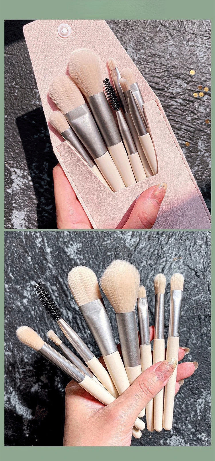 Portable Makeup Brushes Set 8Pcs Soft Fluffy Brushes Eyeshadow Blush Powder Shadow Foundation Blending Concealer Make Up Tool