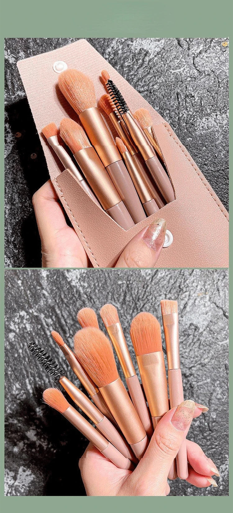 Portable Makeup Brushes Set 8Pcs Soft Fluffy Brushes Eyeshadow Blush Powder Shadow Foundation Blending Concealer Make Up Tool