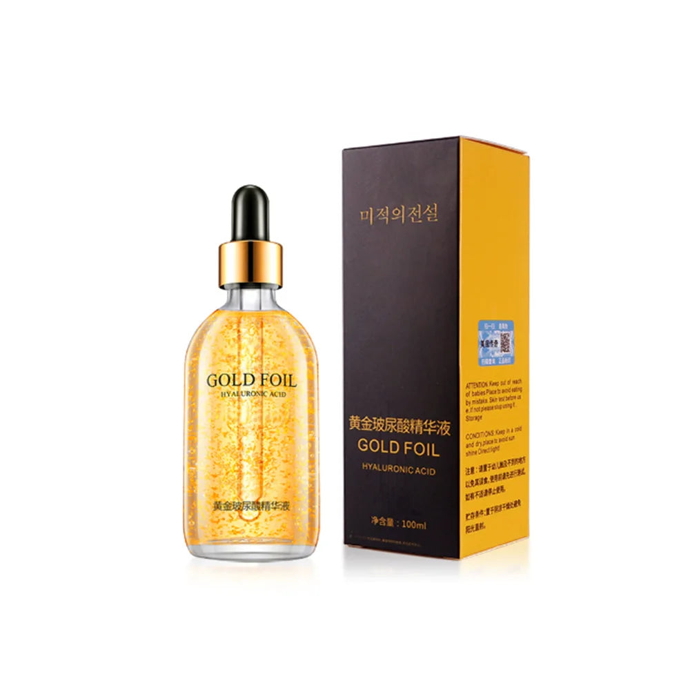 100ml 24k Gold Hyaluronic Acid Nicotinamide Face Serum Facial Moist Collagen Essence Smoothes Wrinkles Skin Care Serum