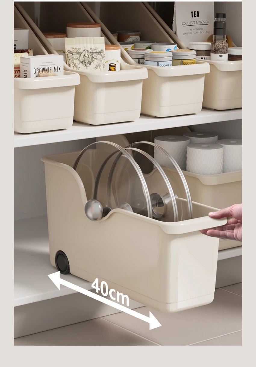 Kitchen Sundry Storage Case with Wheels Seasoning Bottle Vegetable Storage Container Kitchen Closet Organizer Make Up Organizer