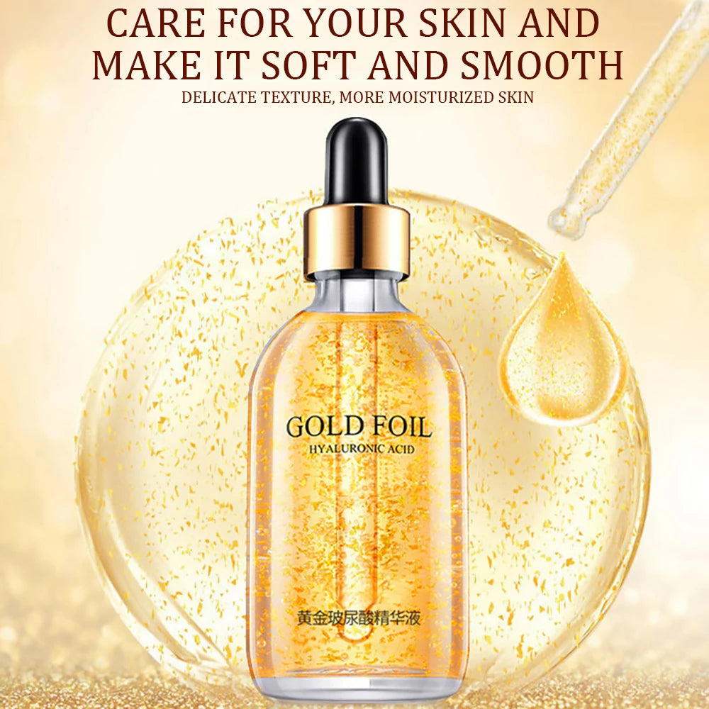 100ml 24k Gold Hyaluronic Acid Nicotinamide Face Serum Facial Moist Collagen Essence Smoothes Wrinkles Skin Care Serum