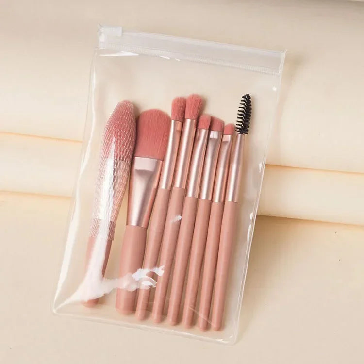 Portable Makeup Brushes Set 8Pcs Soft Fluffy Brushes Eyeshadow Blush Powder Shadow Foundation Blending Concealer Make Up Tool