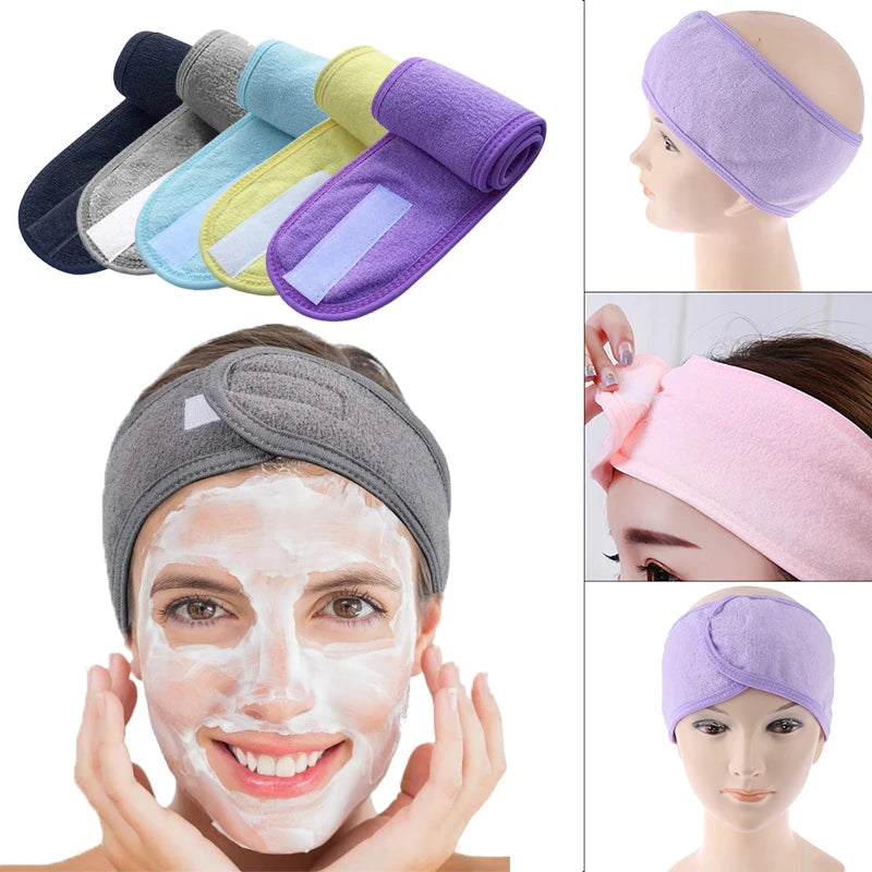 Self-adhesive Wide Hairband for Women Towel Yoga Spa Bath Shower Makeup Wash Face Cosmetic Salon Headband Make Up Accessories