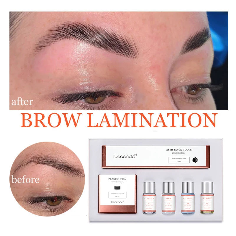 Pro Brow Lift Perming Eyebrow Lifting Brow Lamination Kit with Cling Film Nutrition Keratin Perming Lotion for Home Use