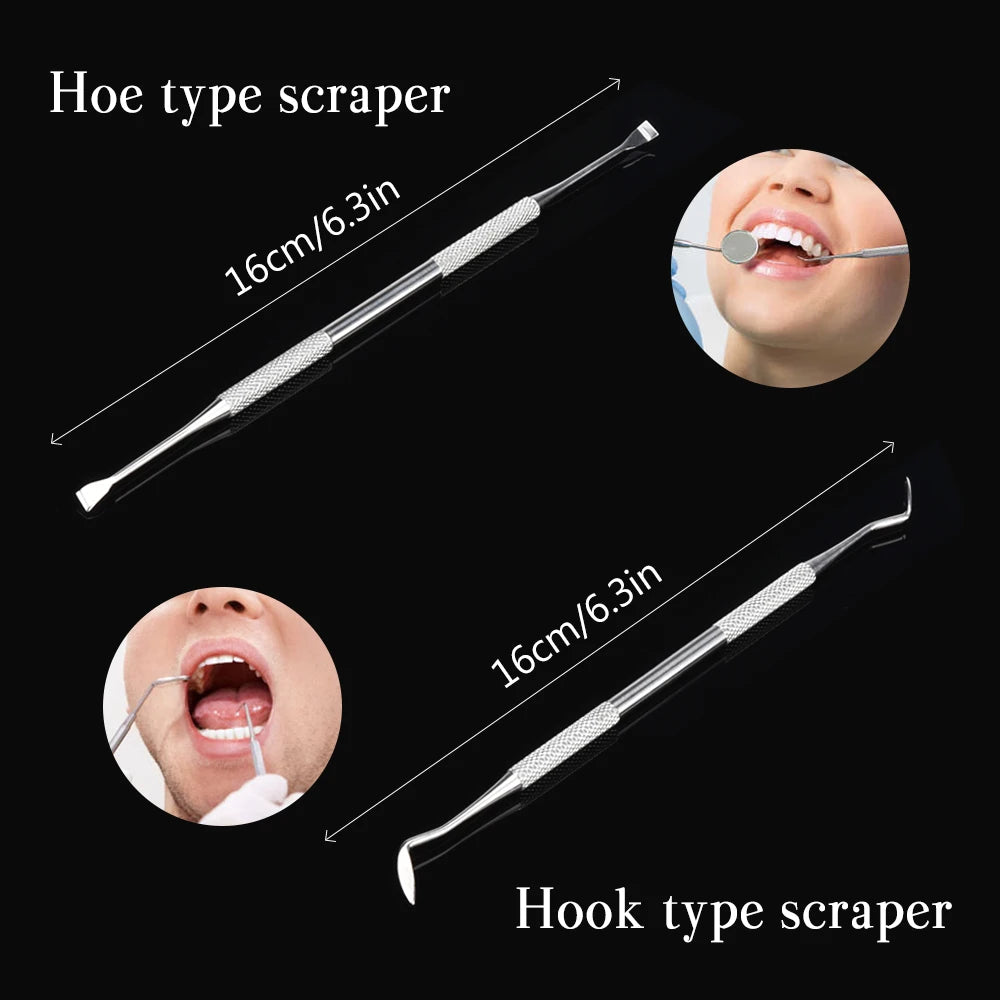 4pcs/set Teeth Whitening Healthy Professional Stainless Steel Dental Tool Pick Scaler Mirror Set Teeth Clean Make Up Tools