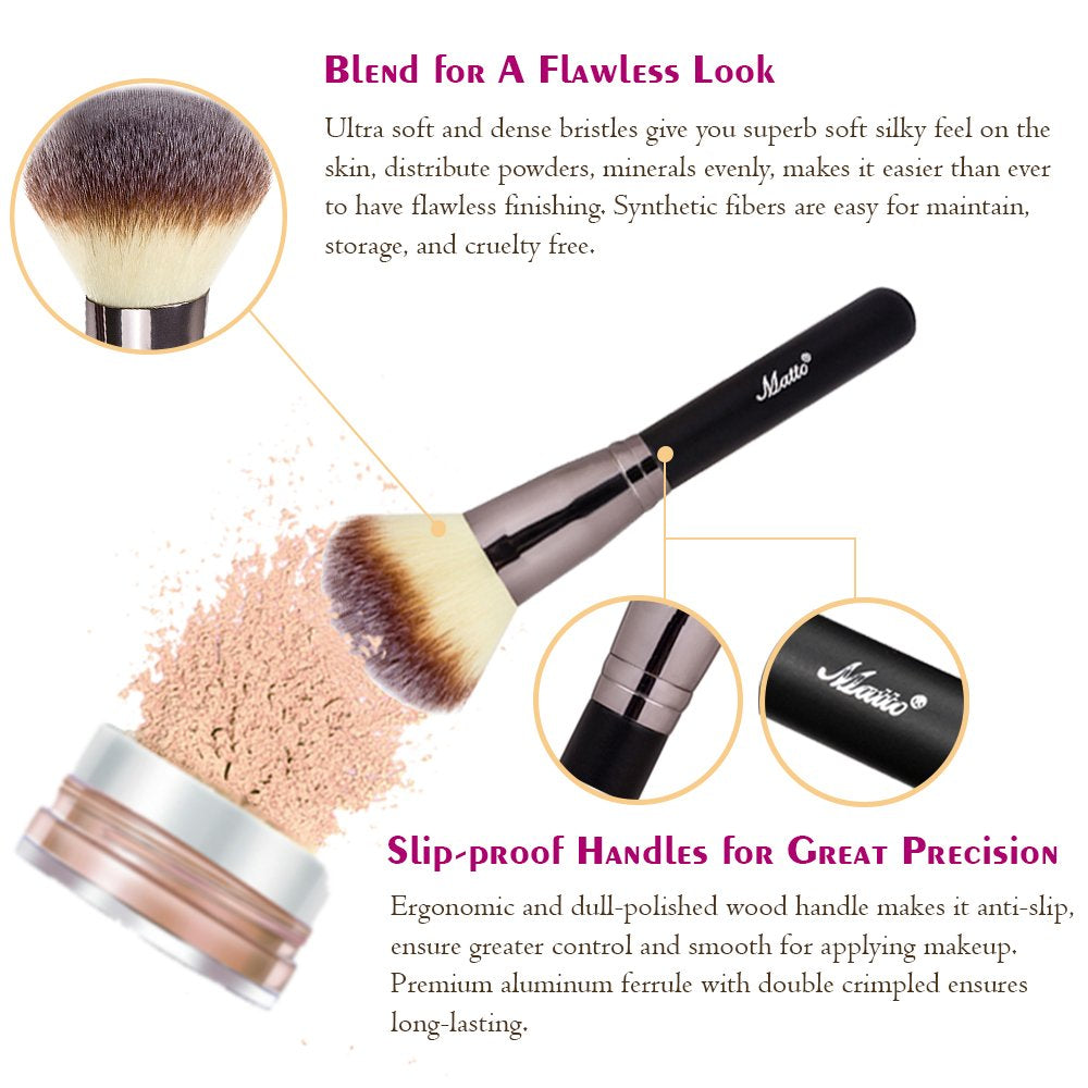 Powder Mineral Brush - Makeup Brush for Large Coverage Mineral Powder Foundation Blending Buffing 1 Piece